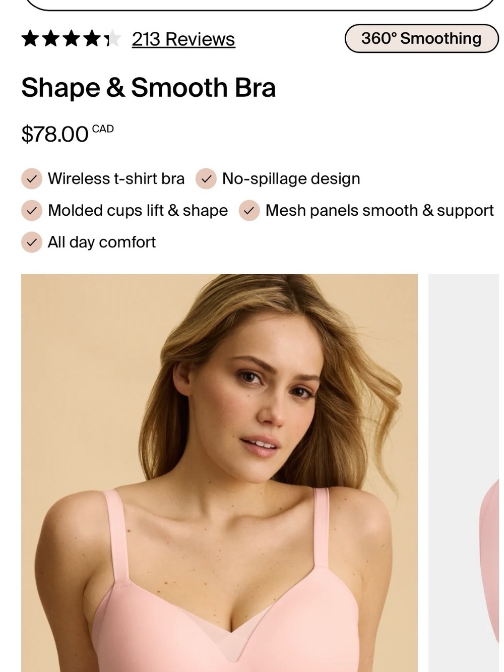 knix Shape & Smooth Wireless Bra — Rose Water